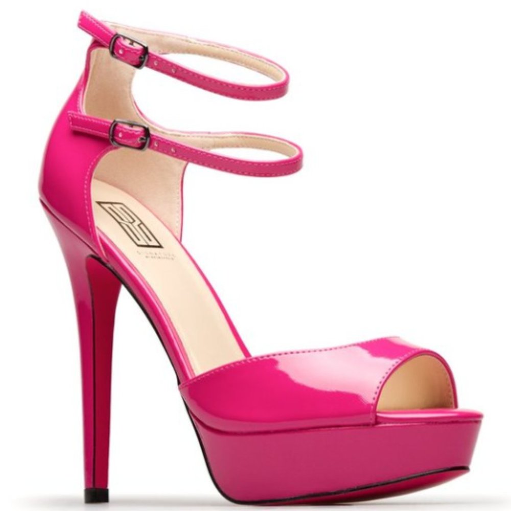 Bright Pink Cosima high heel peep toe